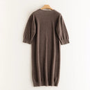 Cashmere Half Sleeve Sweater Dress