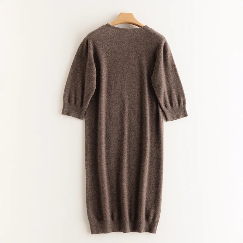 Cashmere Half Sleeve Sweater Dress