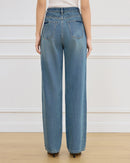 Casual And Stylish High-Waisted Straight-Leg Jeans