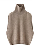 Wool Turtleneck Knit Sleeveless Vest