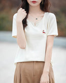 Everyday Cotton Knit Short-Sleeve Top