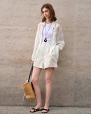 High-Waisted Casual Linen Shorts