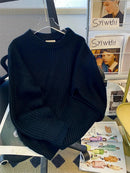 Round-Neck Oversized Knitted Pullover