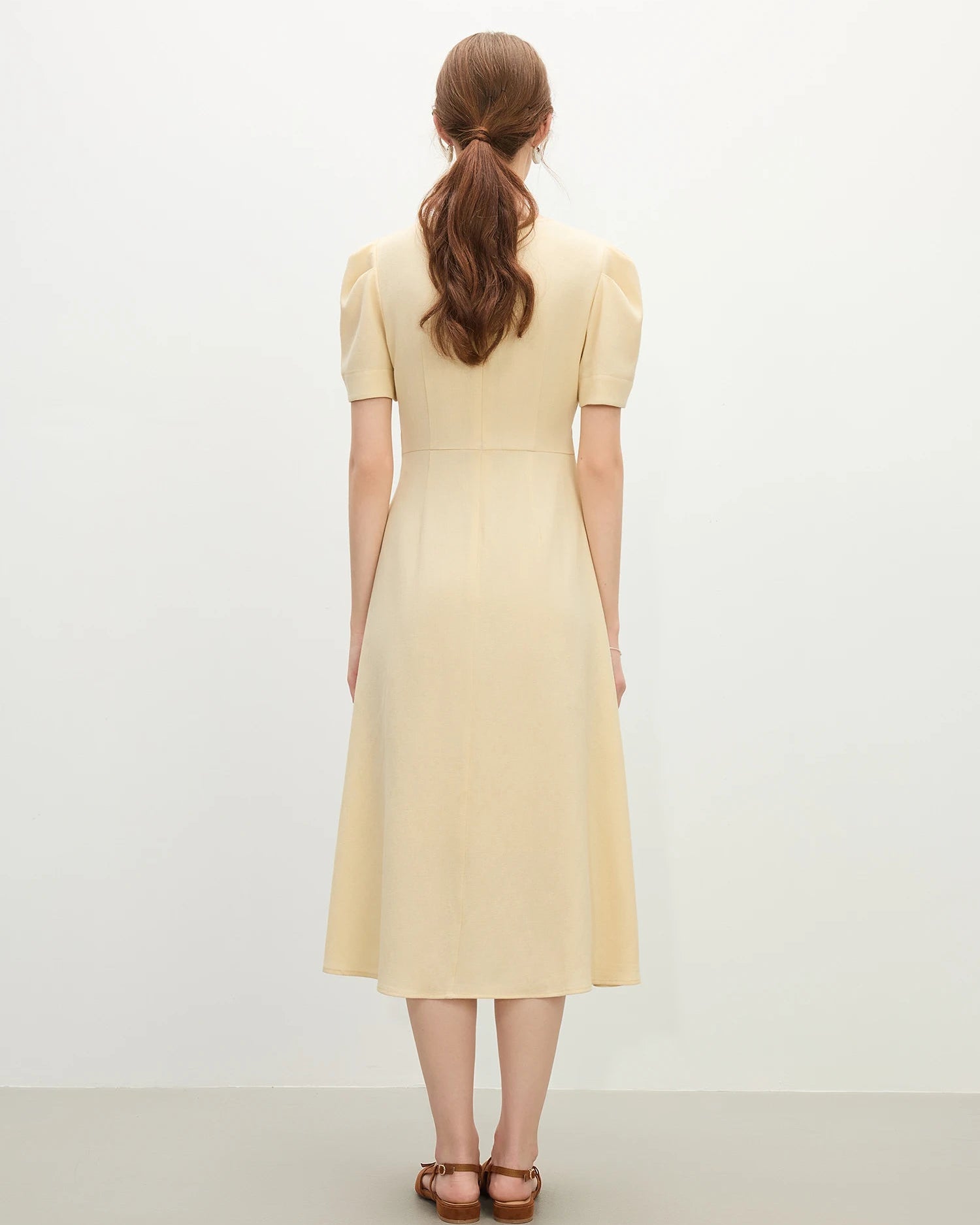 New Slim-Fit Drawstring High-Waisted A-Line Dress