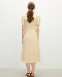 New Slim-Fit Drawstring High-Waisted A-Line Dress