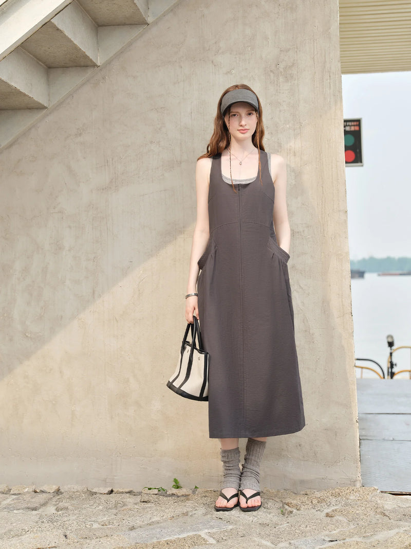 Pinch Pleat Pocket Dresses