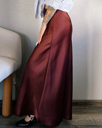 Satin A-Line Maxi Skirt