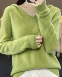 Soft Wool Knit Hooded Pullover Sweater