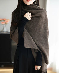 Wool Loose Long-Sleeved Tassel Shawl