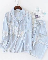 Floral Print Long-Sleeve Pajama Set