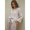 Rayon Satin Floral Print Lapel Pajamas