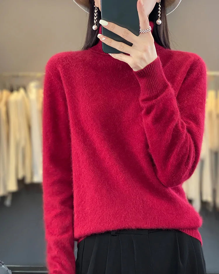 Mink Cashmere Turtleneck Sweater