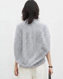 Wool Cashmere Turtleneck Sleeveless Loose Knit Sweater