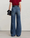 Retro Loose Cotton Flared Jeans
