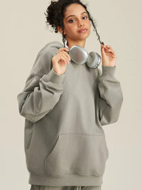 Loose Solid Color Hoodie