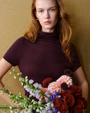 Wool Blend Mock Neck Knit Top