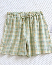 Cotton Plaid Sleep Shorts
