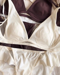 Sexy Deep V Push-Up Cutout Bra Set