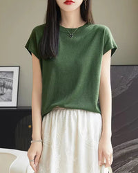 Solid-Color Sleeveless Knit Top