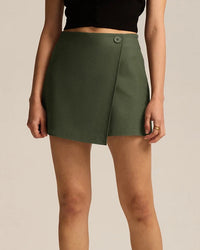 Asymmetric A-Line Mini Skort