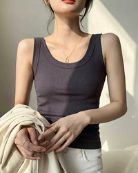 Ribbed Knitted Casual Vest