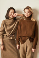 High-Necked Wool Pullover Sweater