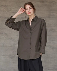 Casual Collared Single-Breasted Loose-Fitting Shirt