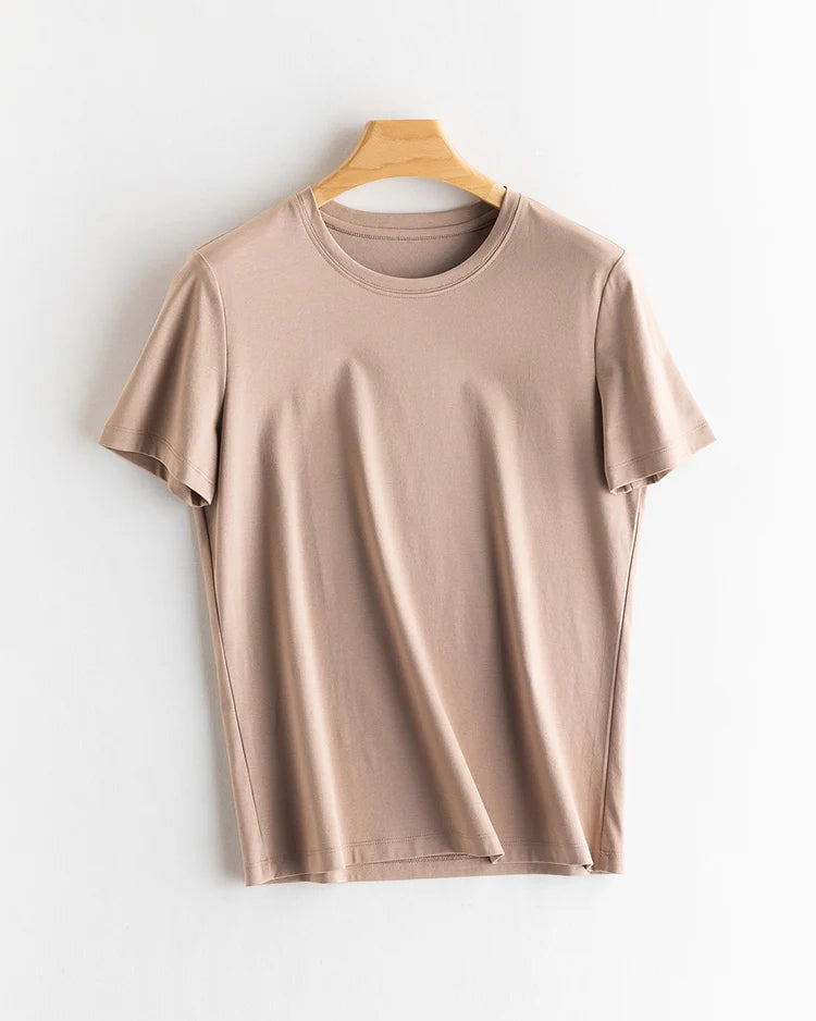 Women's Solid-Color Crew-Neck T-Shirt