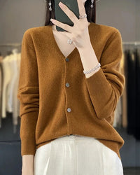 Merino Wool V-Neck Cardigan