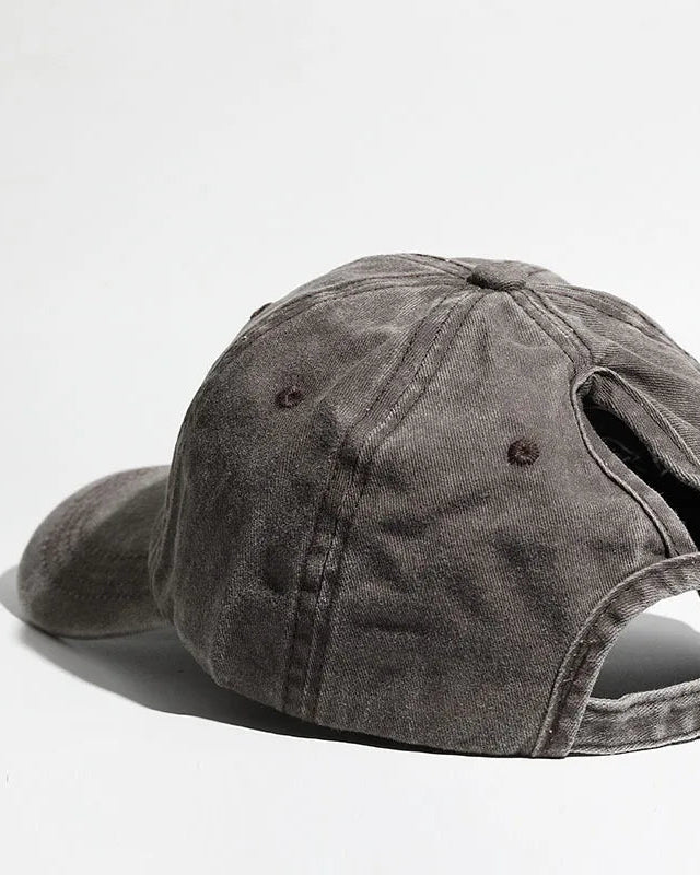 Washed Ponytail Baseball Cap