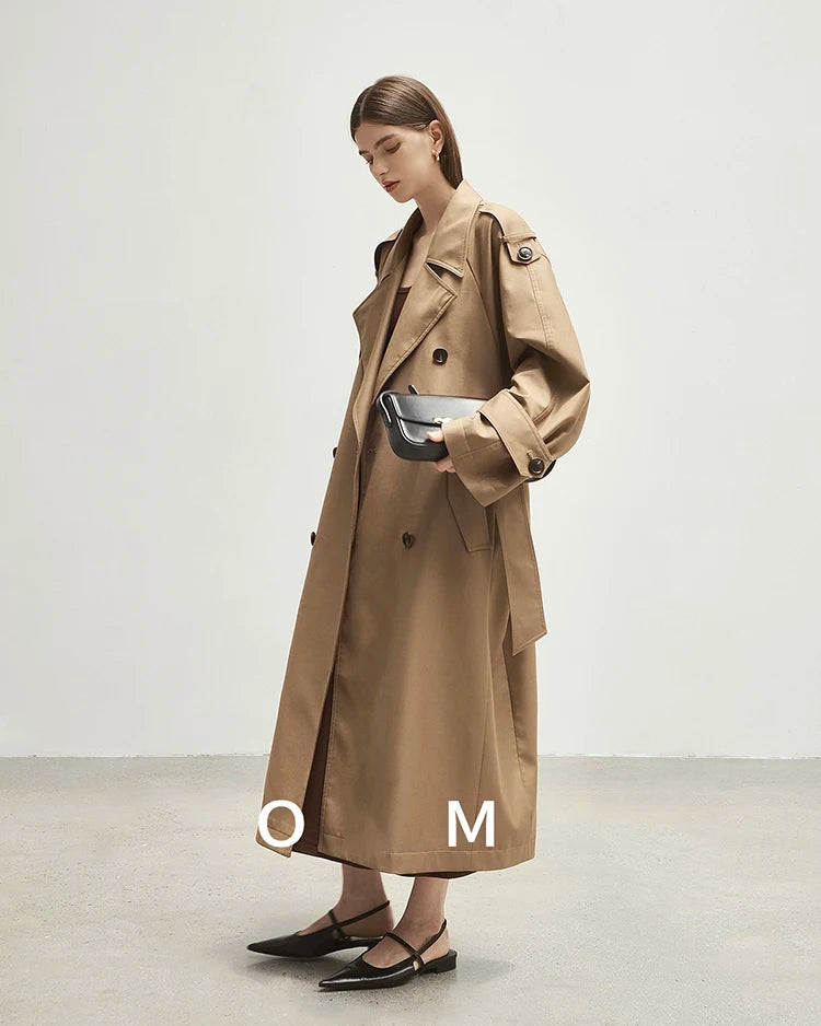 Double Breasted Longline Trench Coat