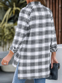 Plaid Button-Front Casual Long Sleeve Shirt