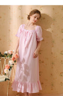 Palace Style Short Sleeve Cotton Pajama Dress