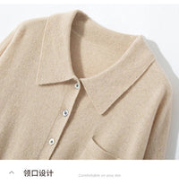 Cashmere Knitted Turn-down Collar Shirt