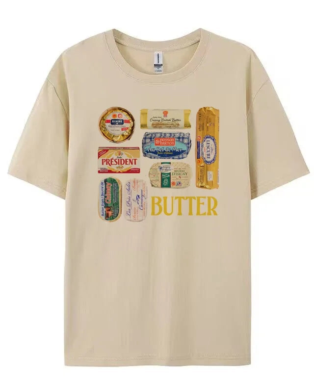 Vintage Foodie Graphic Loose Cotton Tee