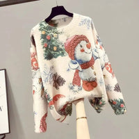 Christmas Snowman Pullover Knitted Sweater