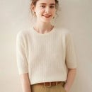 100% Cashmere Short Sleeve Pullover Sweatshirt