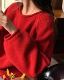 Cashmere Rolled Neck Knit Sweater