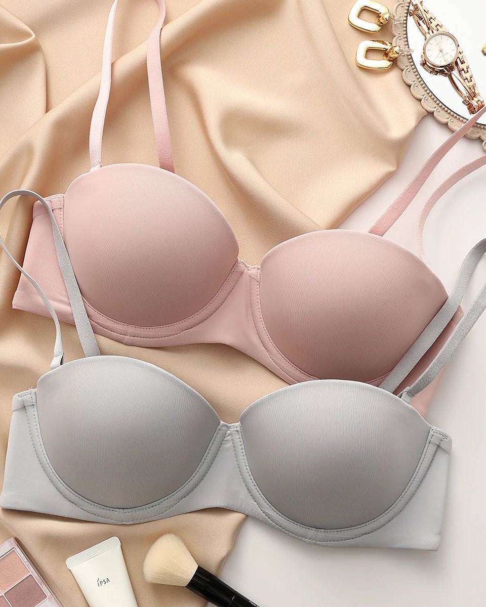 Plus-Size Cotton Half-Cup Push-Up Bra