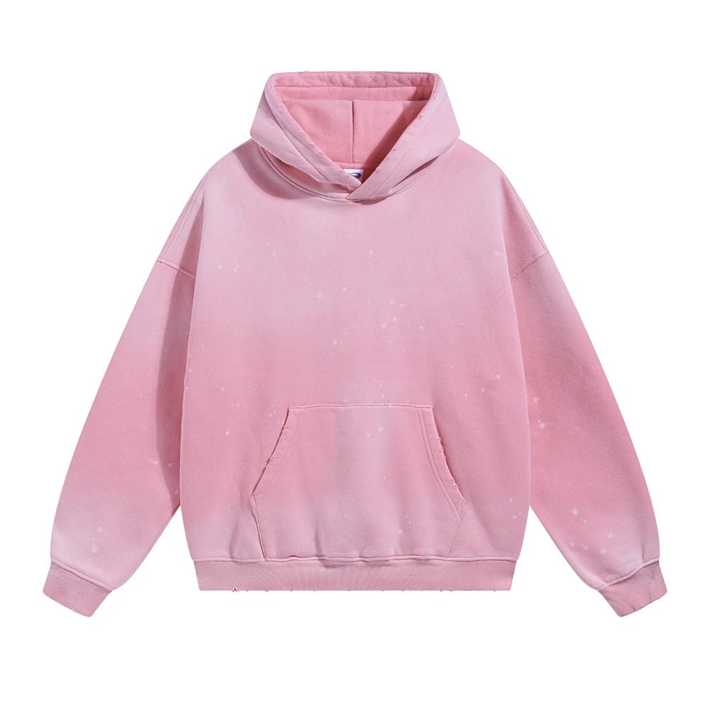 Oversized Warm Paint Distressed Hoodies