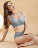 Seamless Thin Soft Deep V-Neck Push-Up Bra