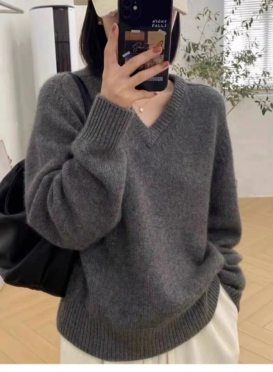 Gentle Herd V-Neck Wool Sweater