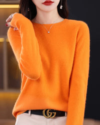 Merino Wool O-Neck Knit Sweater