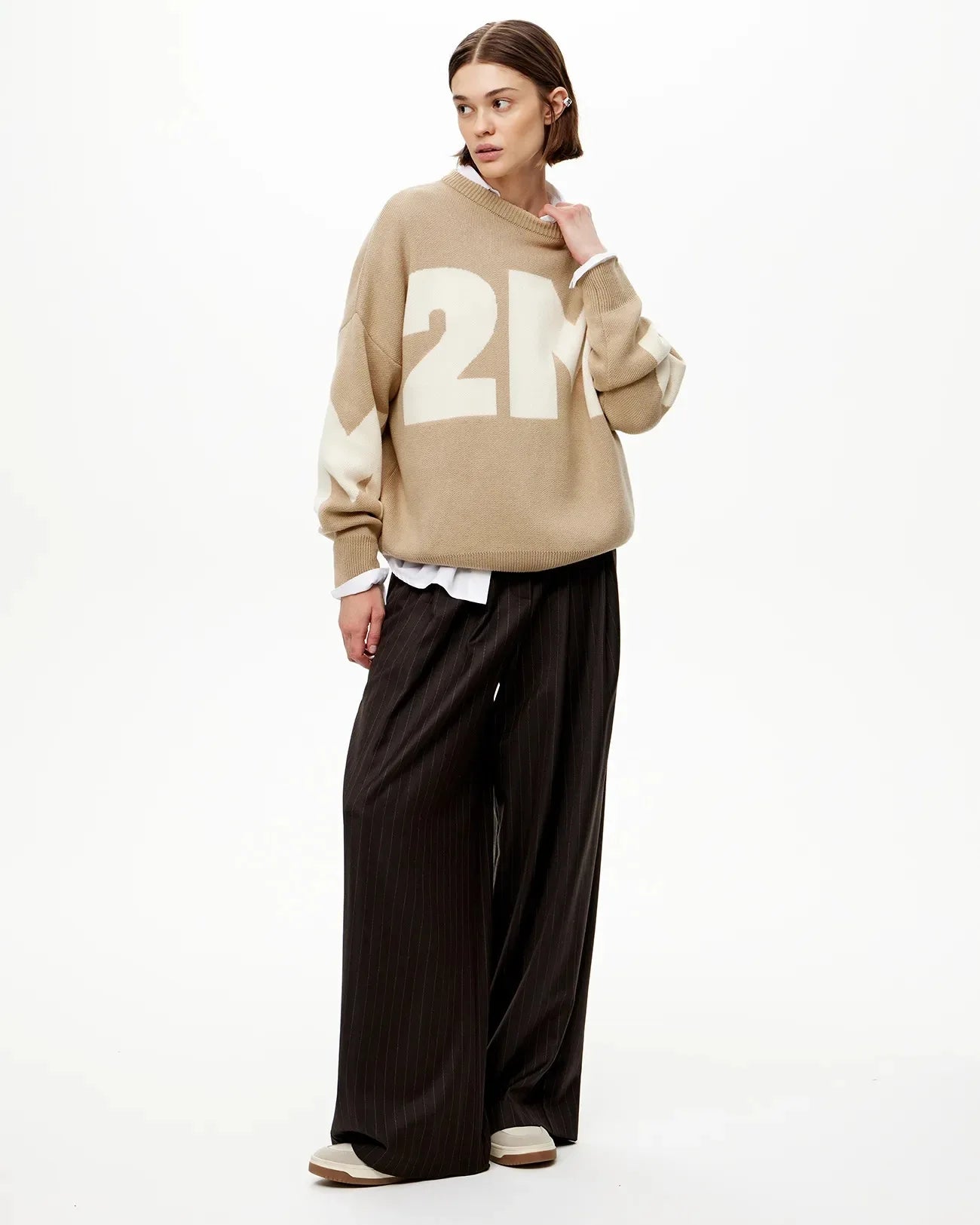 Oversized O-neck Knitted Pullover