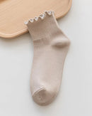 Cotton Ruffle Trim Ankle Socks