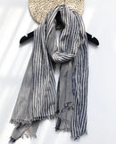 Two-Tone Linen-Look Shawl Scarf