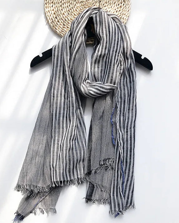 Two-Tone Linen-Look Shawl Scarf