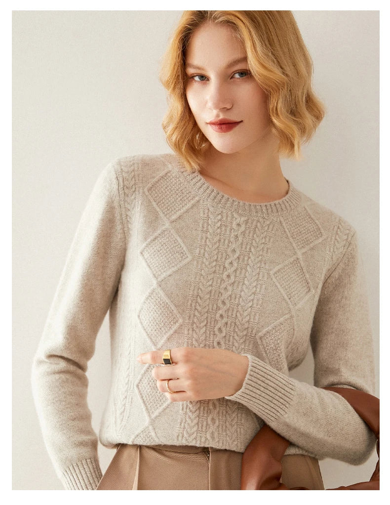 Round-Neck 100% Merino Wool Sweater