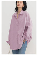 Oversized Long-sleeved Cotton Shirt