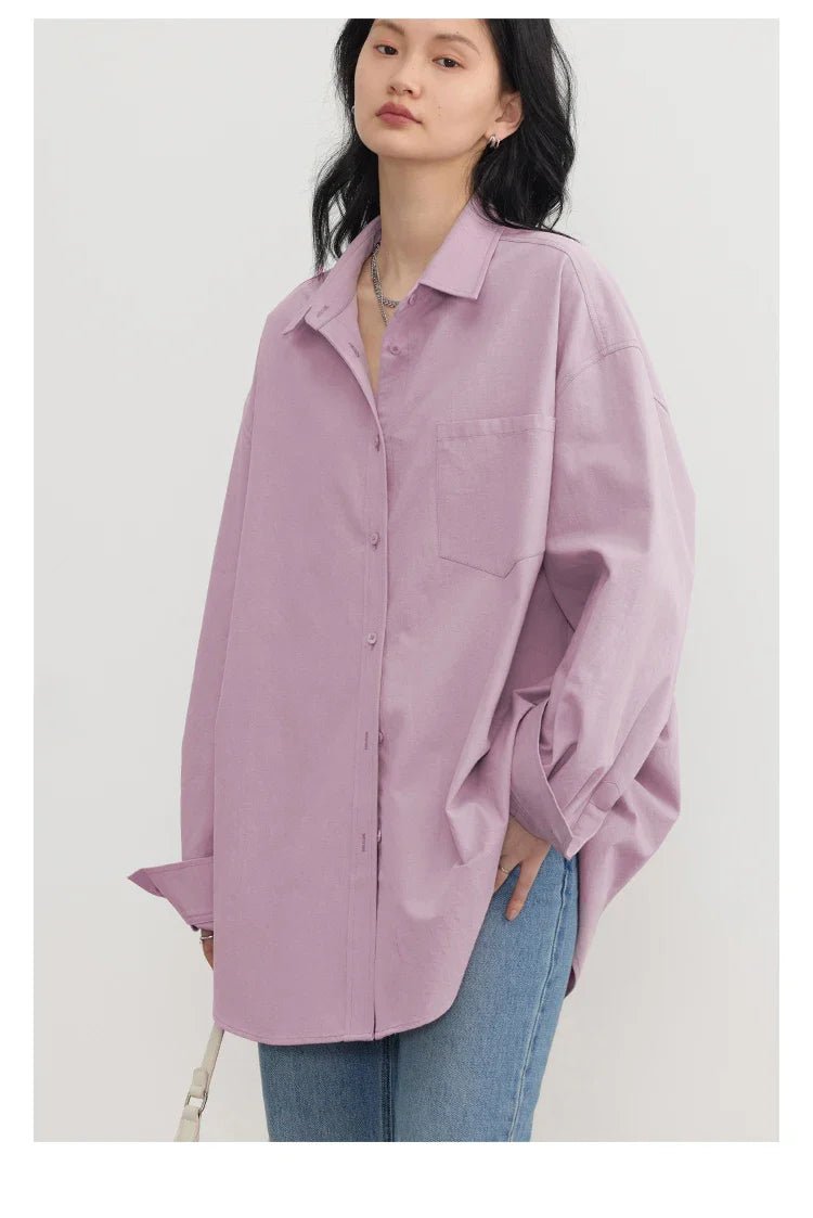 Oversized Long-sleeved Cotton Shirt